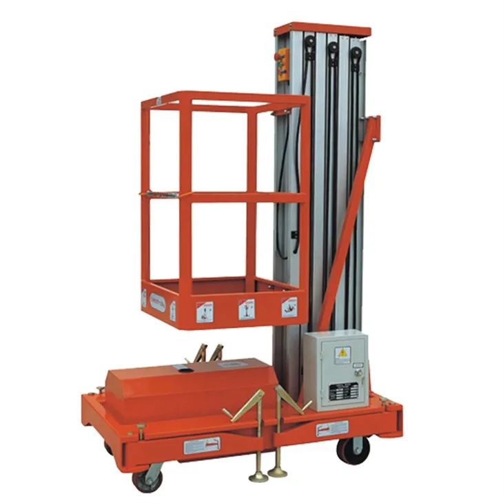 Alumīnija vertikālie masta pacēlāji gaisa darbiem